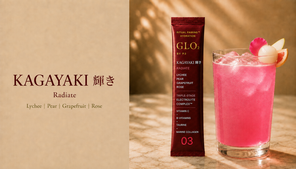 GLO₂ KODŌ, NOBORU, and KAGAYAKI editorial hero shot, three flavours
